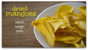 Recipe for dried mangoes. Sweet, tangy, and good for you!