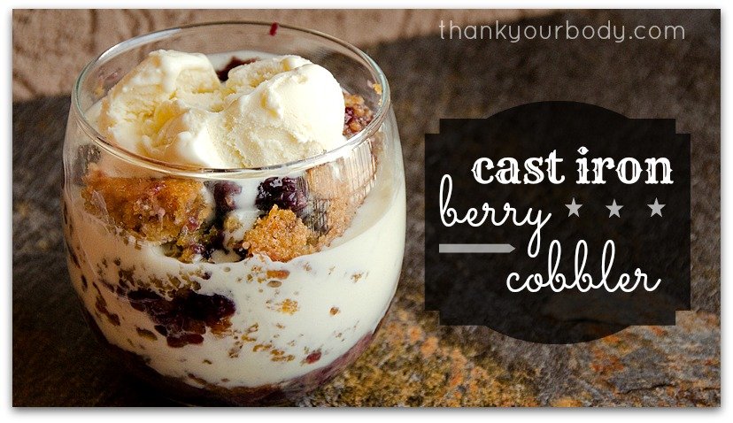 Delicious and simple cast iron berry cobbler. Can't wait to make this!