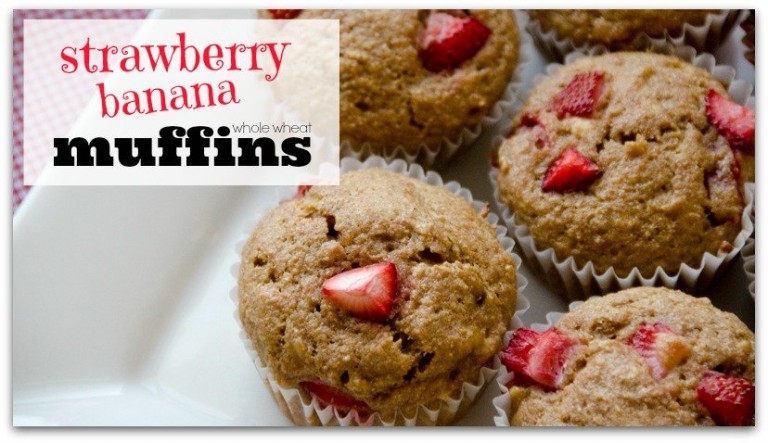 Strawberry Banana Muffins! Super yummy, easy, and freezable!