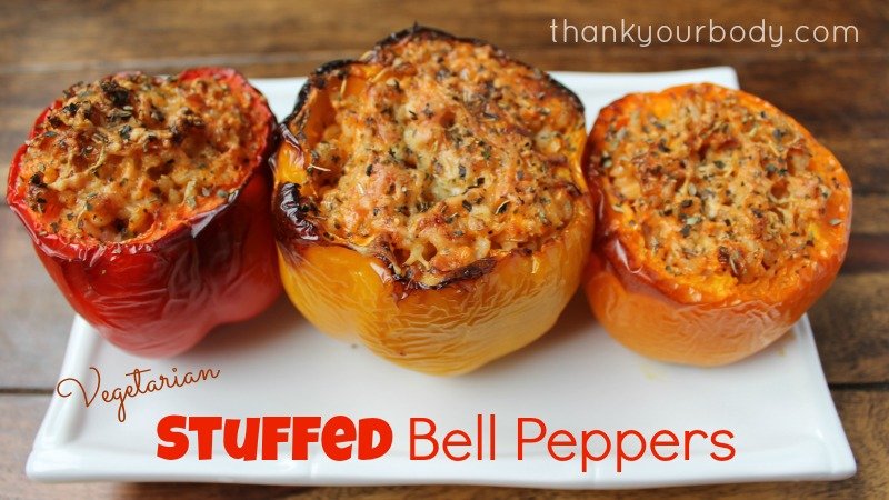 Vegetarian stuffed bell peppers! So easy and so good.