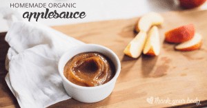 Make your own all-natural, organic applesauce! One simple ingredient: Apples. So good and so easy!
