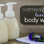 Homemade body wash with oatmeal and lavender. I'm so making this!