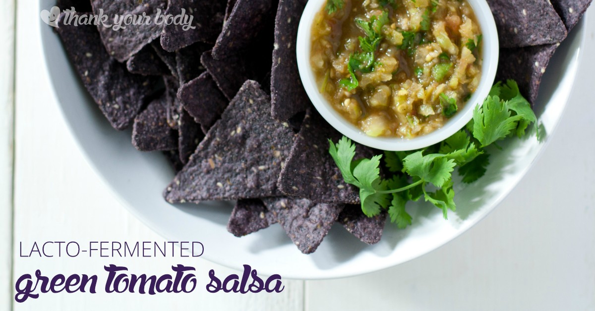 Got green tomatoes? Put them to good use in this healthy, lacto-fermented green tomato salsa packed full of beneficial probiotics and enzymes.