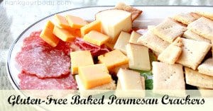 Gluten free baked Parmesan crackers...perfect for appetizers and fun to snack on!