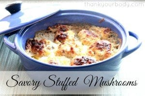 Savory stuffed mushrooms...four simple ingredients, one great appetizer!
