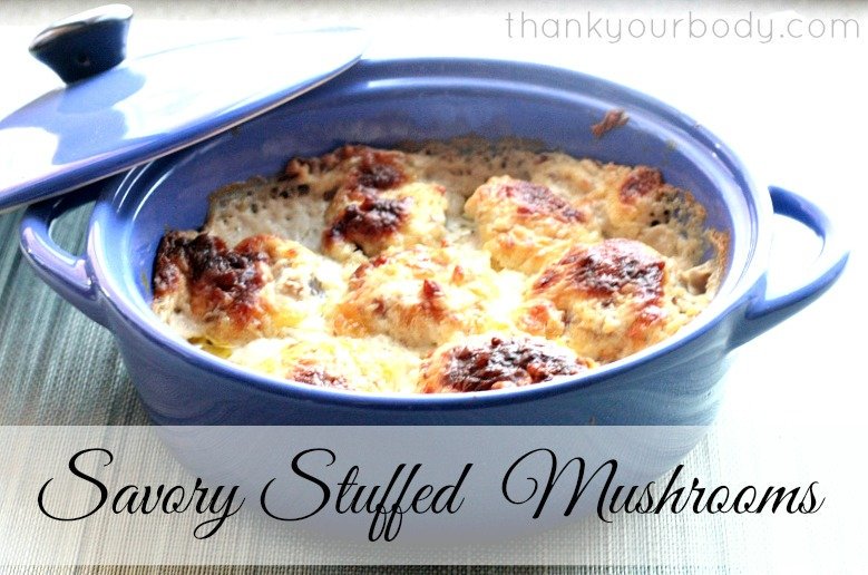 Savory stuffed mushrooms...four simple ingredients, one great appetizer!