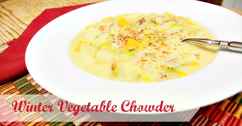 Hearty Winter Vegetable Chowder is savory and filling.