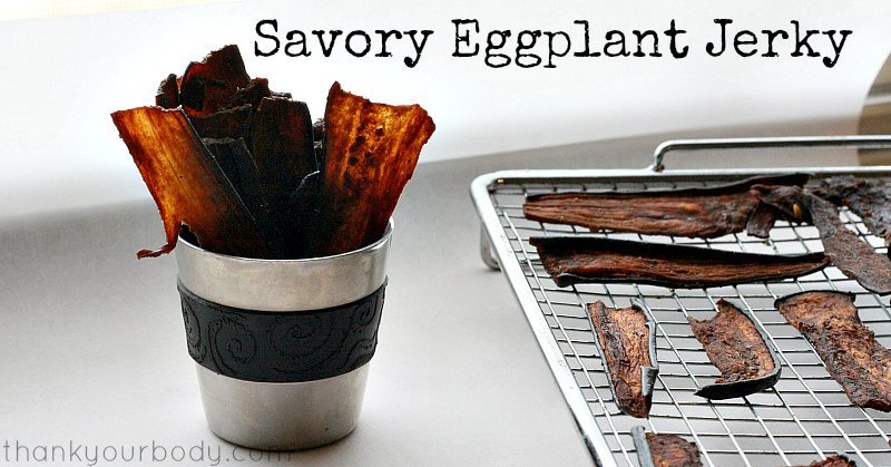 Try this savory eggplant jerky...a yummy vegan alternative to beef jerky!