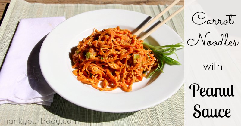 Have you tried vegetable noodles? Carrot noodles with savory peanut sauce...healthy and so good!