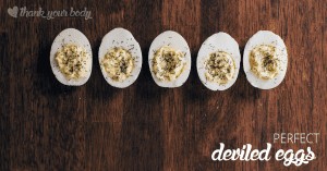 Perfect deviled eggs are easy to make, and an excellent source of protein. They are also a pretty appetizer or snack, dressing up your table!