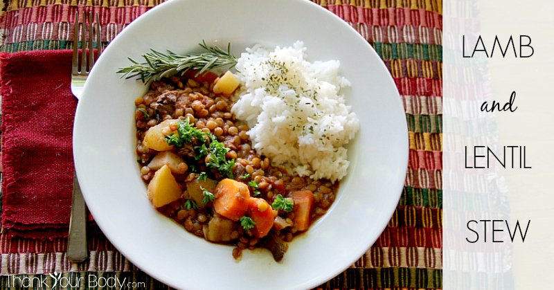Lamb and Lentil Stew...savory lamb and vegetables, simmered all day in the slow cooker.