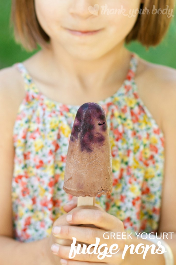 These decadent Greek yogurt fudge pops combine organic fair trade chocolate, yogurt and sweet berries. A healthy and refreshing summer treat!