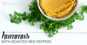 Tasty hummus with Greek olives and roasted red peppers is easy to make, and full of fiber, protein and iron. A delicious powerhouse of nutrients on a chip!