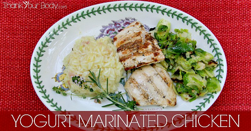 Tender organic chicken, marinated in yogurt and Greek spices and grilled to perfection!