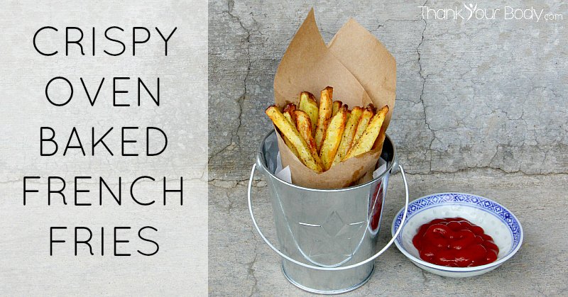 Have your fries, and eat them too! Healthy, crisp-baked french fries. So good!