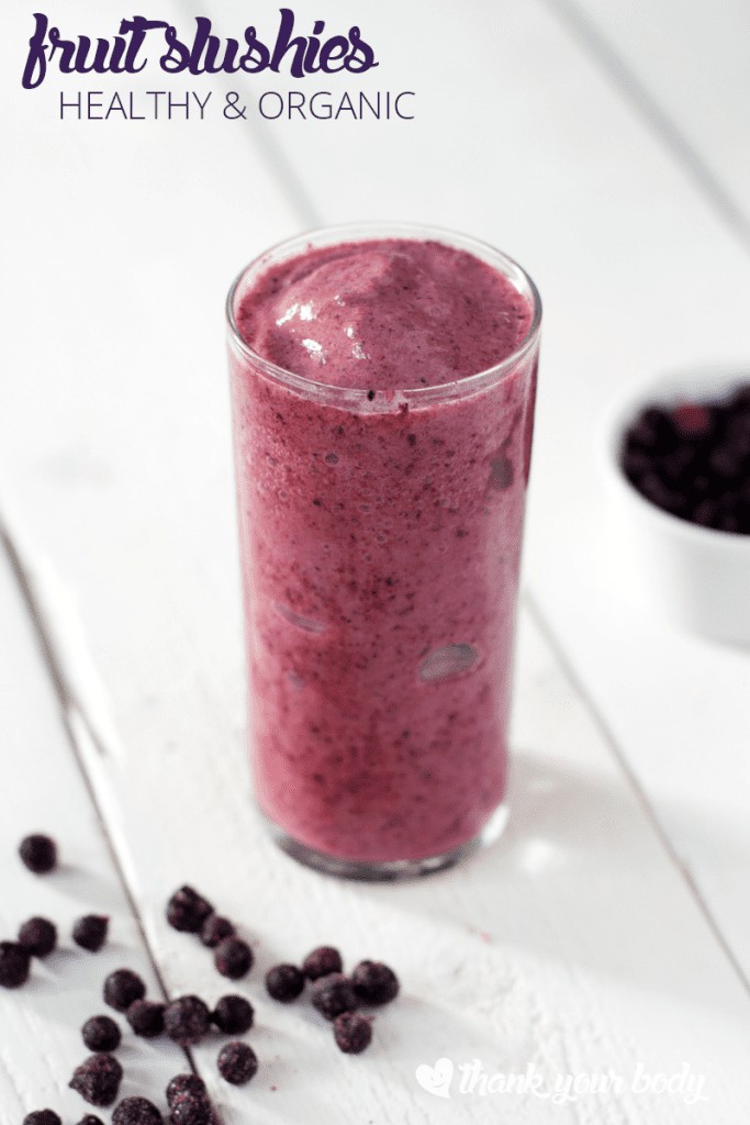 Make homemade fruit slushies with organic fresh fruit! Recipes for Mango Berry, Watermelon Mint, and Blueberry Lime. Simple, healthy, and so refreshing!