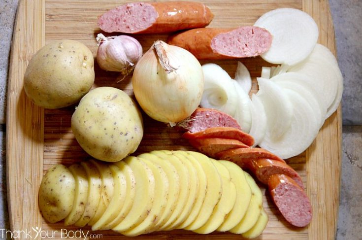 Slow Cooker Potatoes, Sausage and Sauerkraut