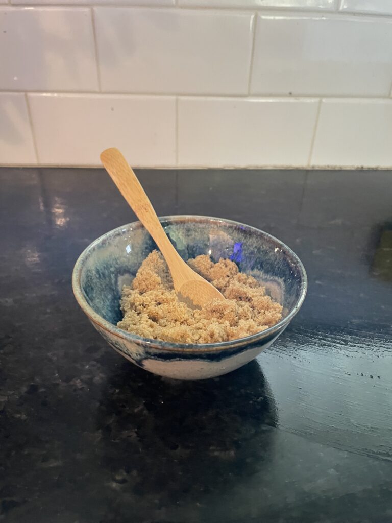 Bowl of diy sugar scrub